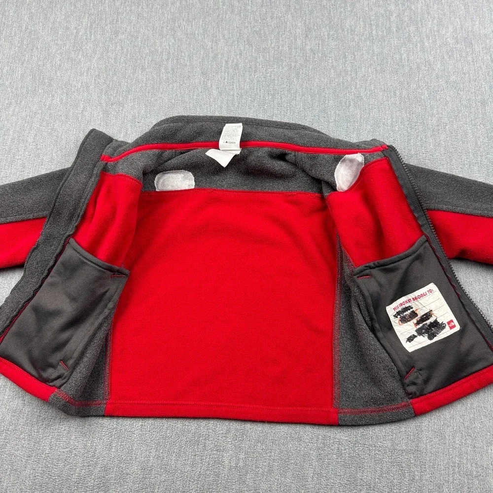 The North Face Jacket Toddler‎ Kids 3T Red Gray Fleece Full Zip Outdoor Gorpcore